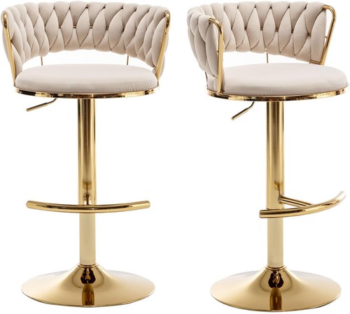 Gold bar stools set 2 - gold,